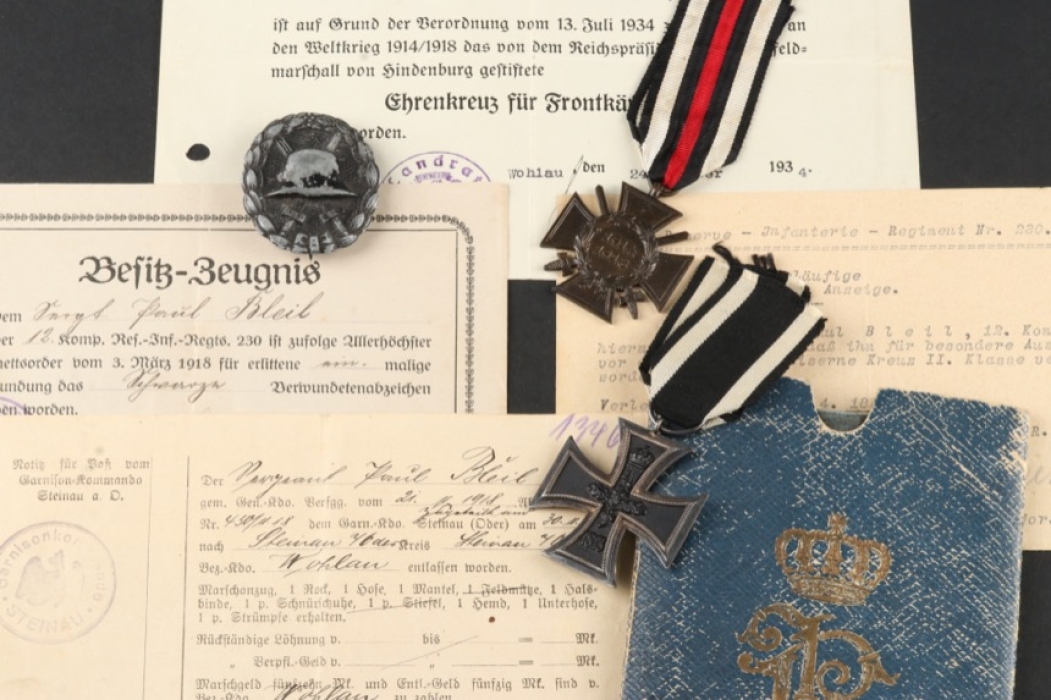 WWI Grouping of Sergeanten Bleil - I.R. 51
