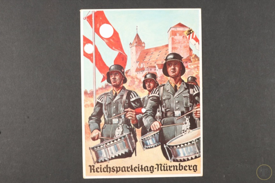 Propaganda Postcard - SS Drummers at the Nurnberg Rallies