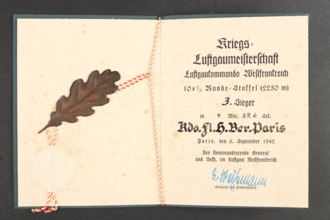 Luftwaffe Sport Award Document Booklet