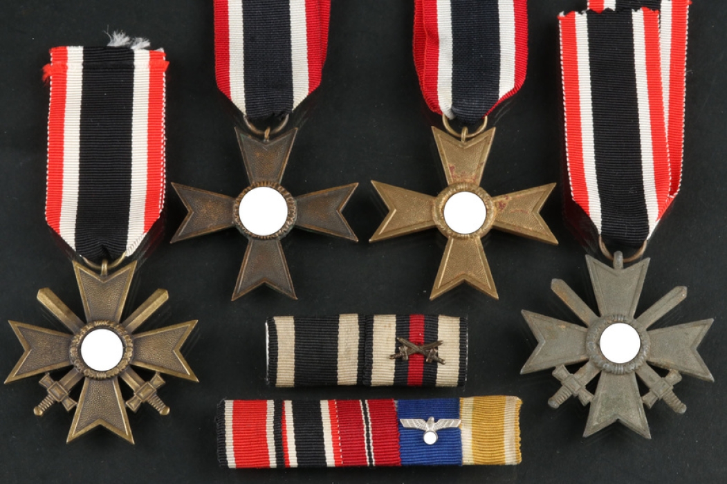 Lot of War Merit Crosses 2nd Class and ribbon bars