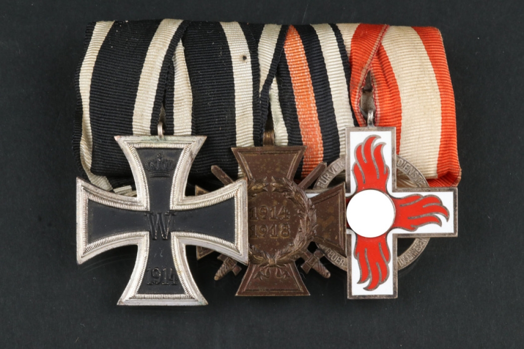 Medal bar of a WWI Hero and Firefighter