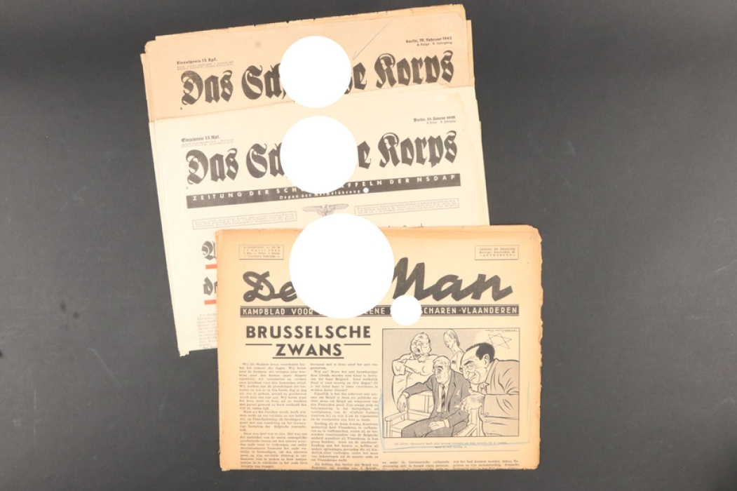 "De SS Man" & 2 issues of "Das schwarze Korps"