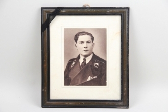 Framed portrait photo KIA Panzer soldier