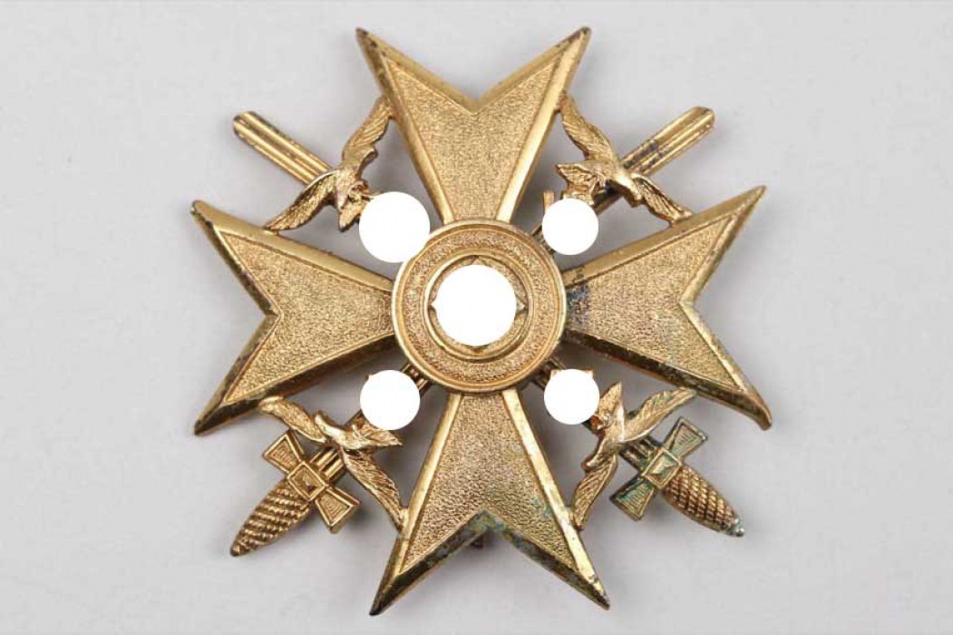 Spanish Cross in gold with swords - CEJ 900