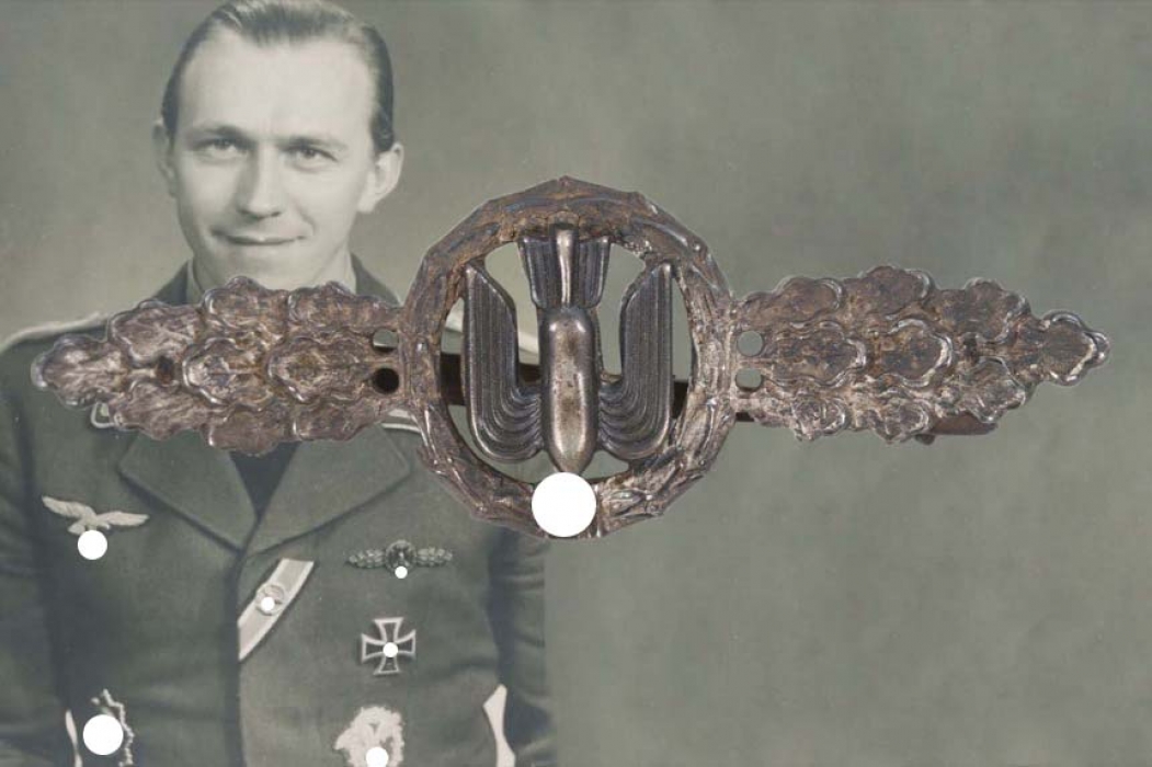 Lt. Wiesend (Luftwaffe Honor Roll Clasp) - Squadron Clasp for Kampfflieger in silver